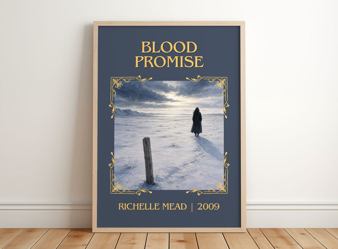 Blood Promise Classic Book Art Print by Richelle Mead – framed print leaning on a wooden floor