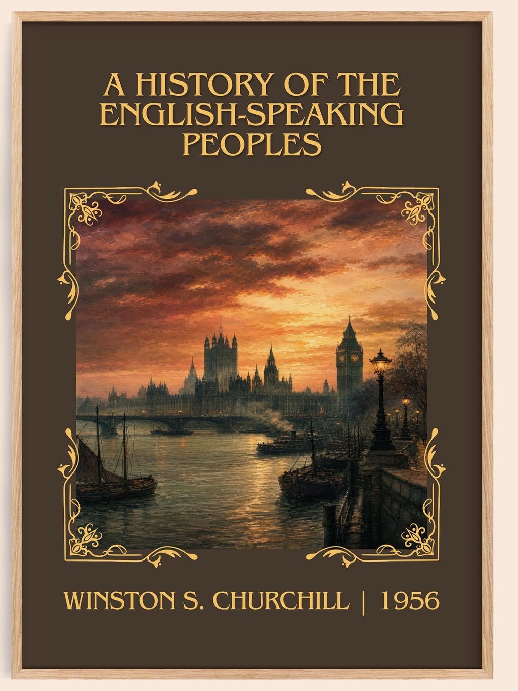 A History of the English-Speaking Peoples Classic Book Art Print by Winston S. Churchill – book poster