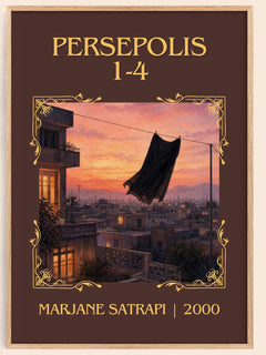 Persepolis 1-4 Classic Book Art Print by Marjane Satrapi – book poster