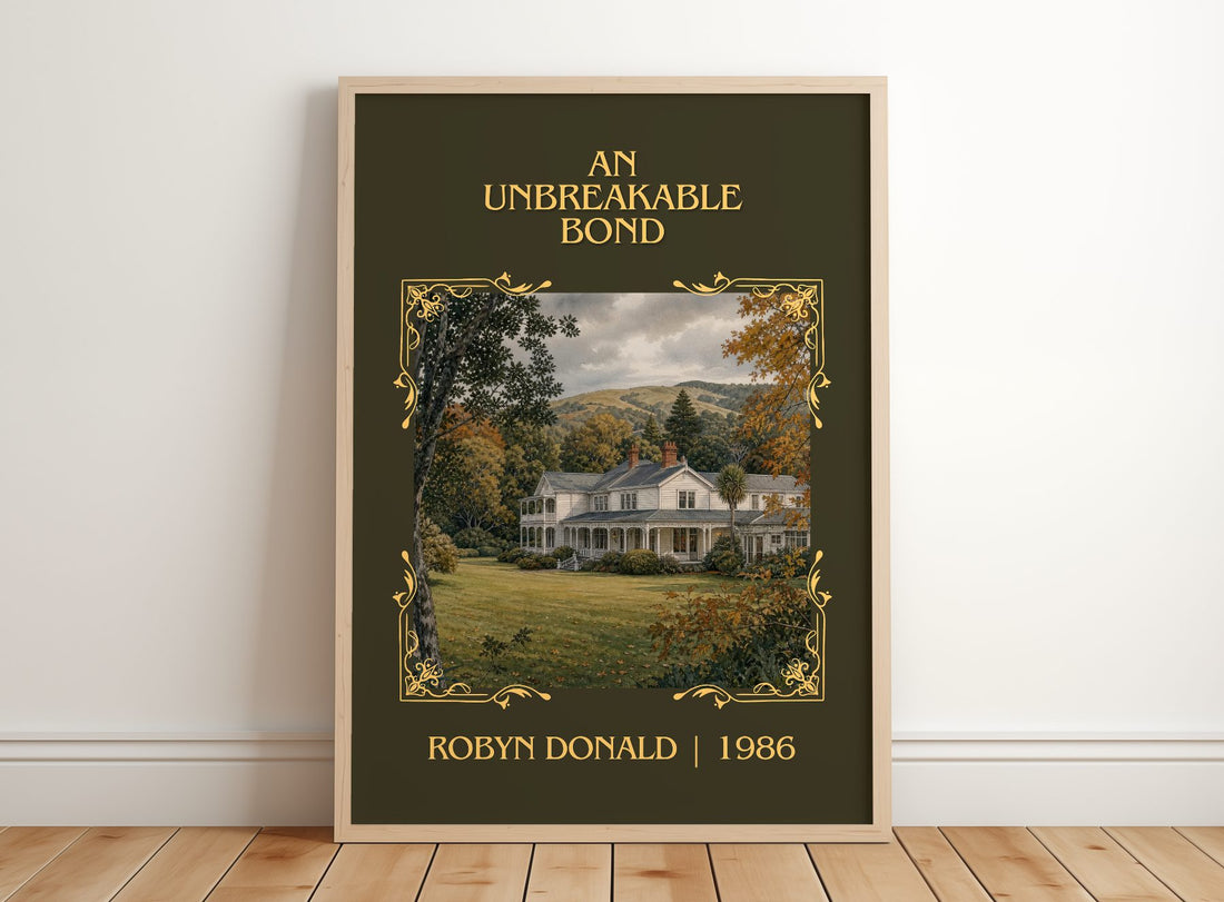 An Unbreakable Bond Classic Book Art Print by Robyn Donald – framed print leaning on a wooden floor
