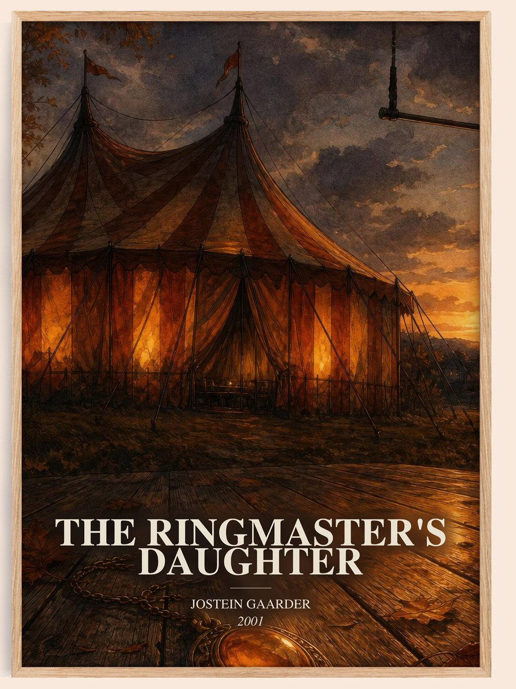 The Ringmaster'S Daughter watercolour book poster by Jostein Gaarder – framed literary art print