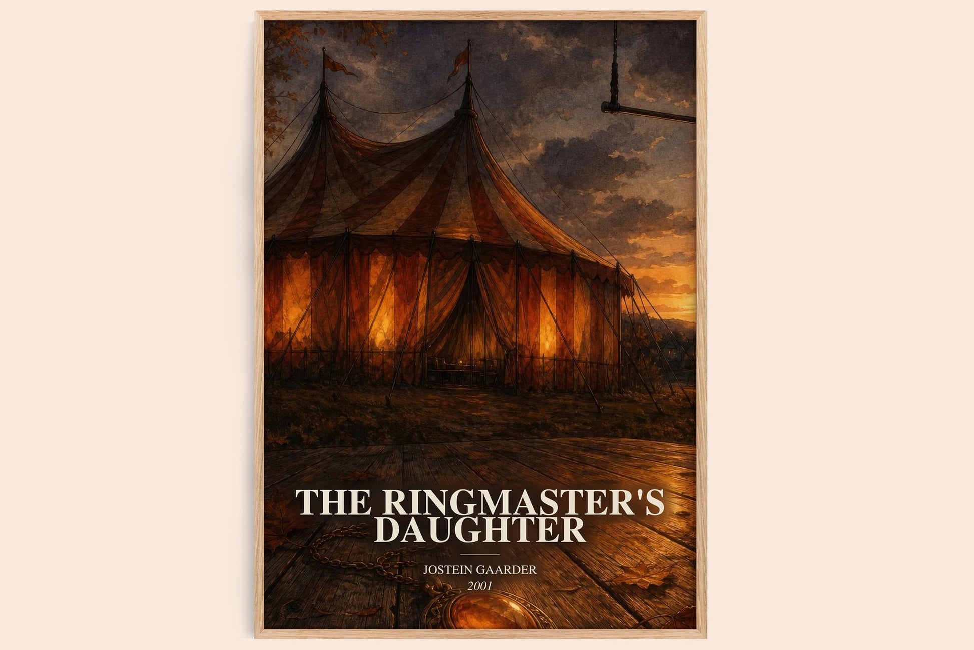 The Ringmaster'S Daughter watercolour book poster by Jostein Gaarder – framed literary art print
