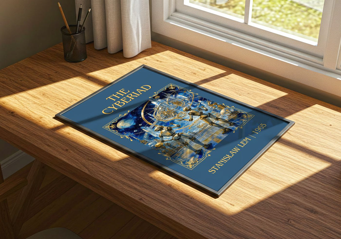 The Cyberiad Classic Book Art Print by Stanisław Lem – print on a sunlit desk