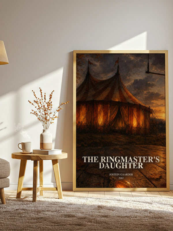 The Ringmaster'S Daughter watercolour print in frame leaning in hallway – literary fiction wall art