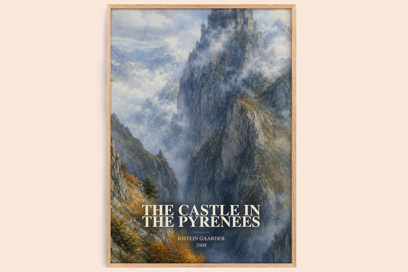 The Castle In The Pyrenees watercolour book poster by Jostein Gaarder – framed literary art print