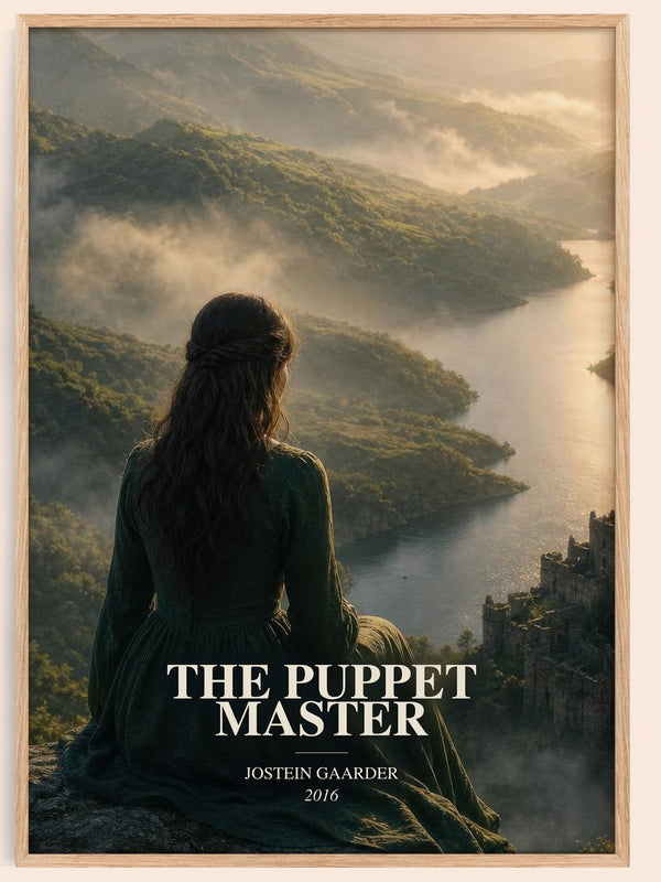 The Puppet Master watercolour book poster by Jostein Gaarder – framed literary art print