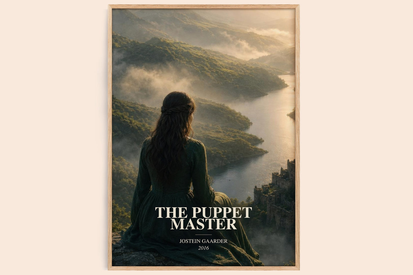 The Puppet Master watercolour book poster by Jostein Gaarder – framed literary art print