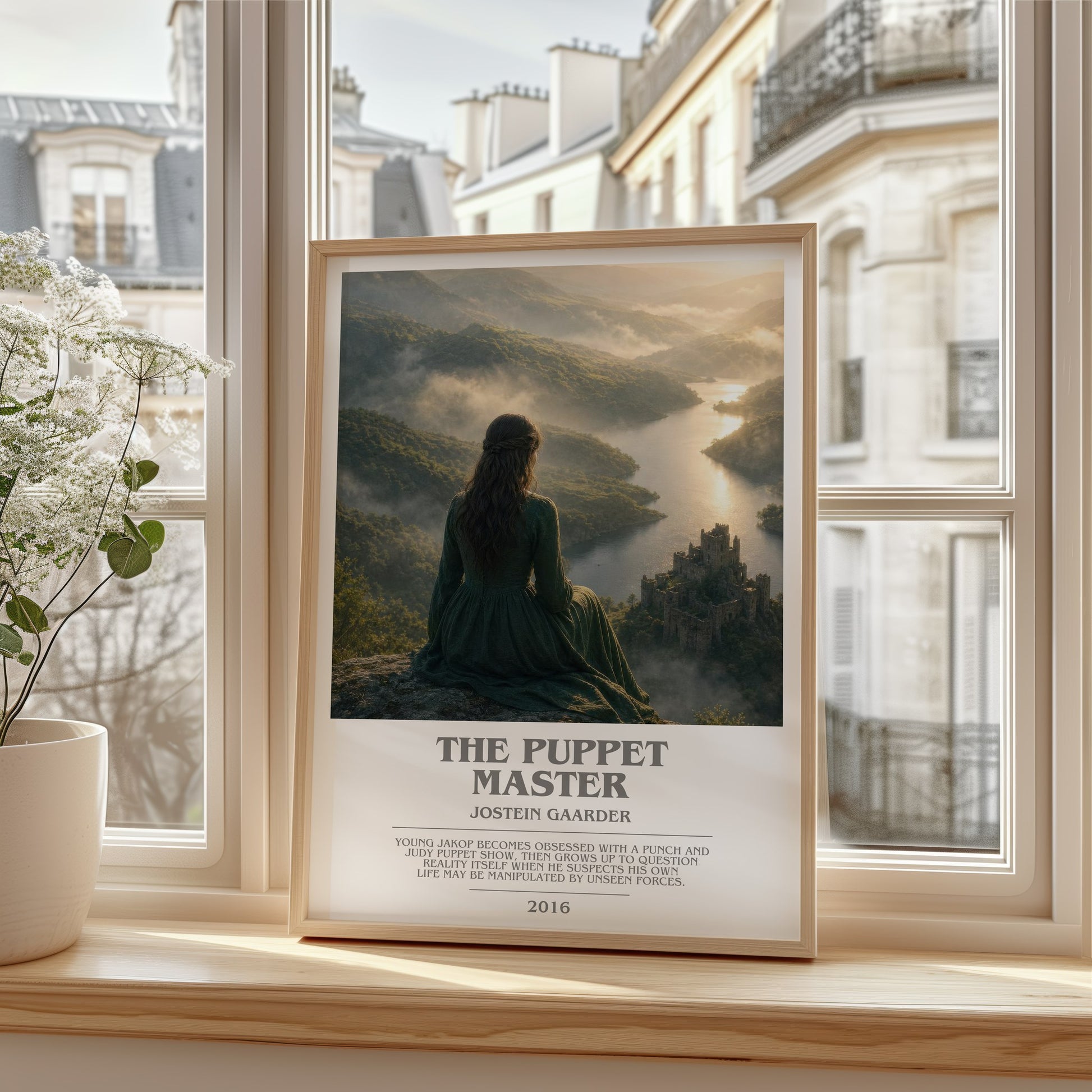 The Puppet Master bookish poster colour and style options – Jostein Gaarder book art