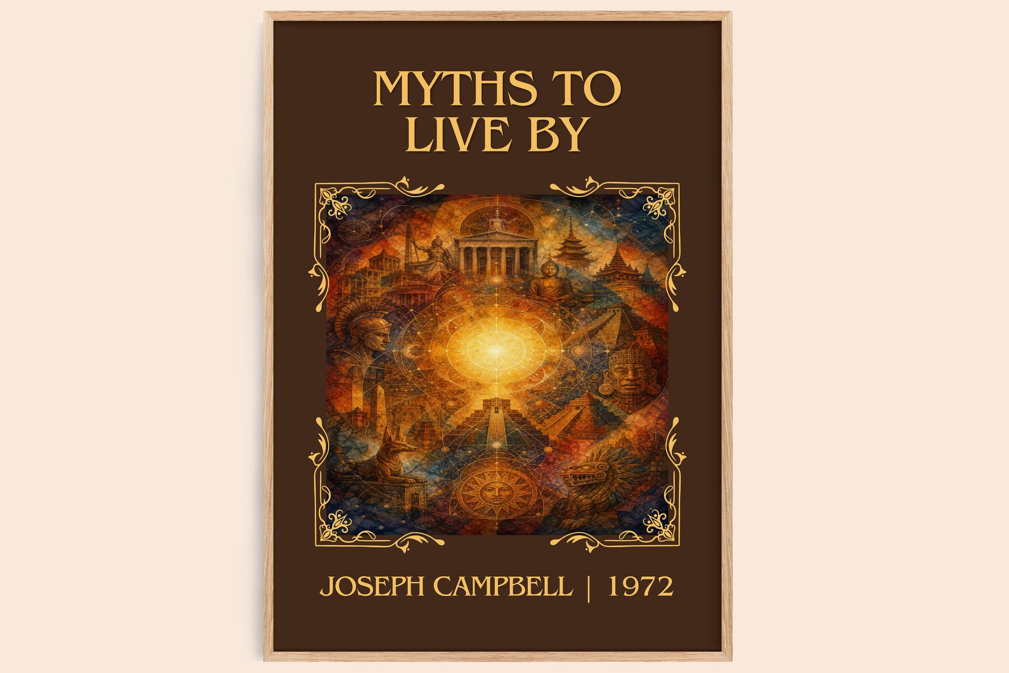 Myths to live by Classic Book Art Print by Joseph Campbell
