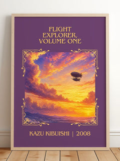Flight Explorer, Volume One Classic Book Art Print by Kazu Kibuishi – framed print leaning on a wooden floor