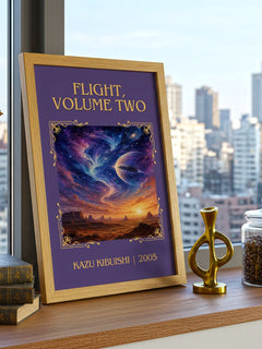 Flight, Volume Two Classic Book Art Print by Kazu Kibuishi – framed print on a city-view windowsill