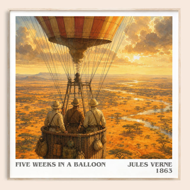Five Weeks In A Balloon Literary Art Print by Jules Verne