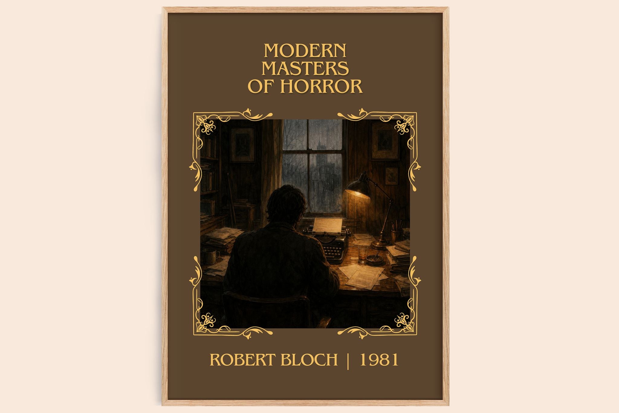 Modern Masters of Horror Classic Book Art Print by Robert Bloch
