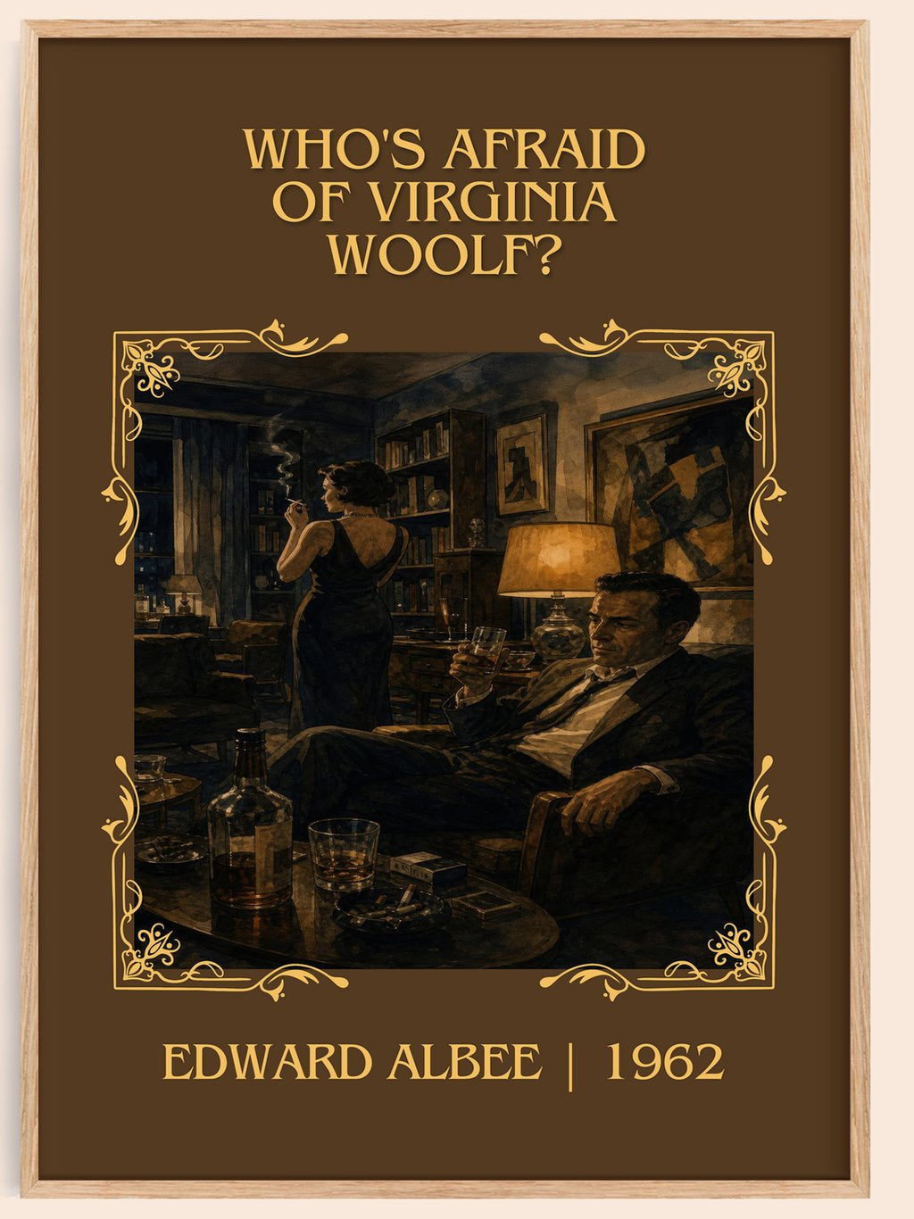 Who's Afraid of Virginia Woolf? Classic Book Art Print by Edward Albee – book poster