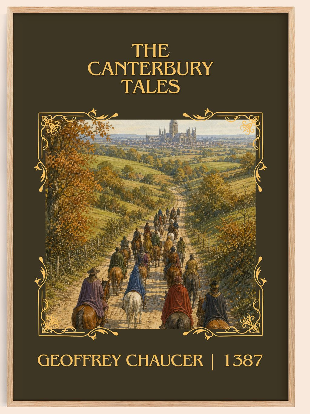The Canterbury Tales Classic Book Art Print by Geoffrey Chaucer – book poster