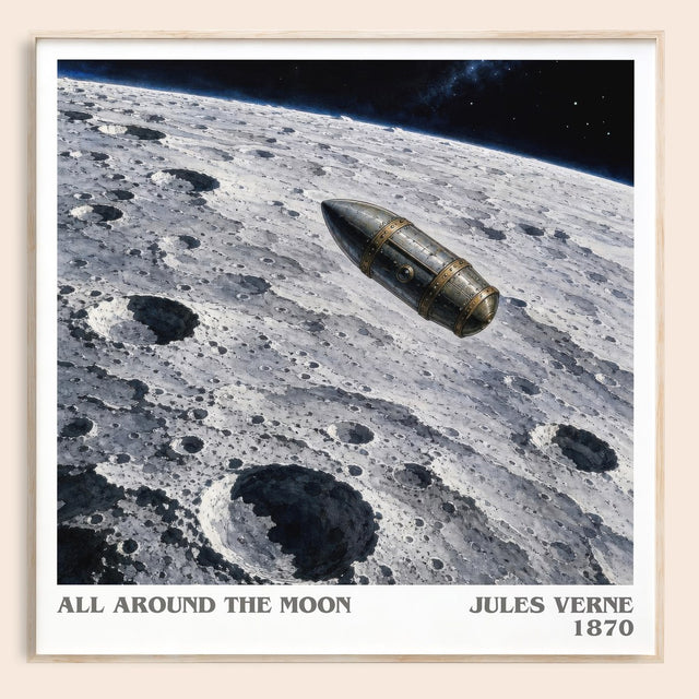All Around The Moon Literary Art Print by Jules Verne