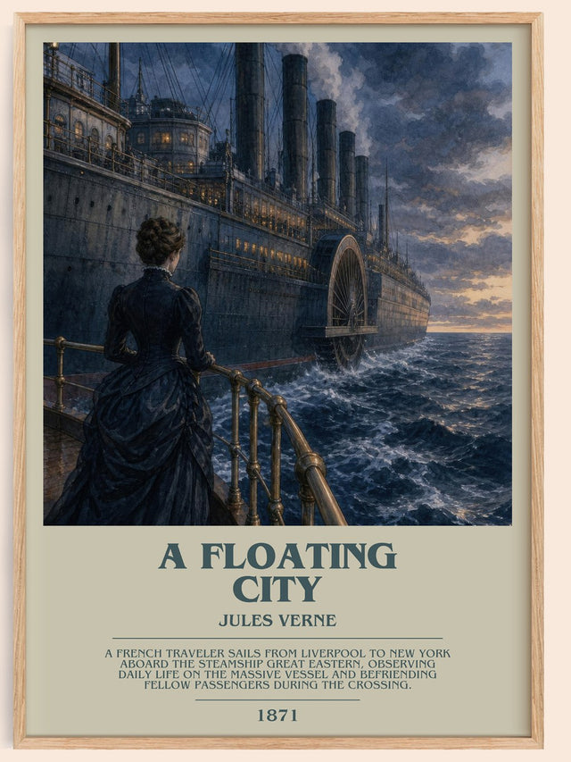 A Floating City Bookish Wall Art by Jules Verne
