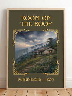 Room On the Roop Classic Book Art Print by Ruskin Bond – framed print leaning on a wooden floor
