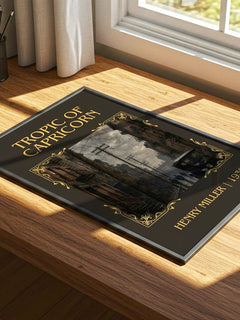 Tropic of Capricorn Classic Book Art Print by Henry Miller – print on a sunlit desk