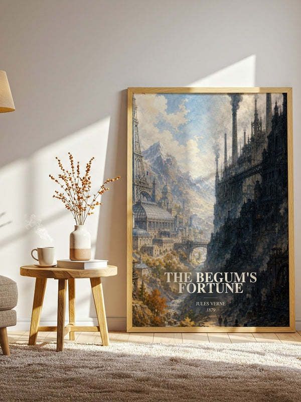 The Begum'S Fortune watercolour print in frame leaning in hallway – sci fi wall art