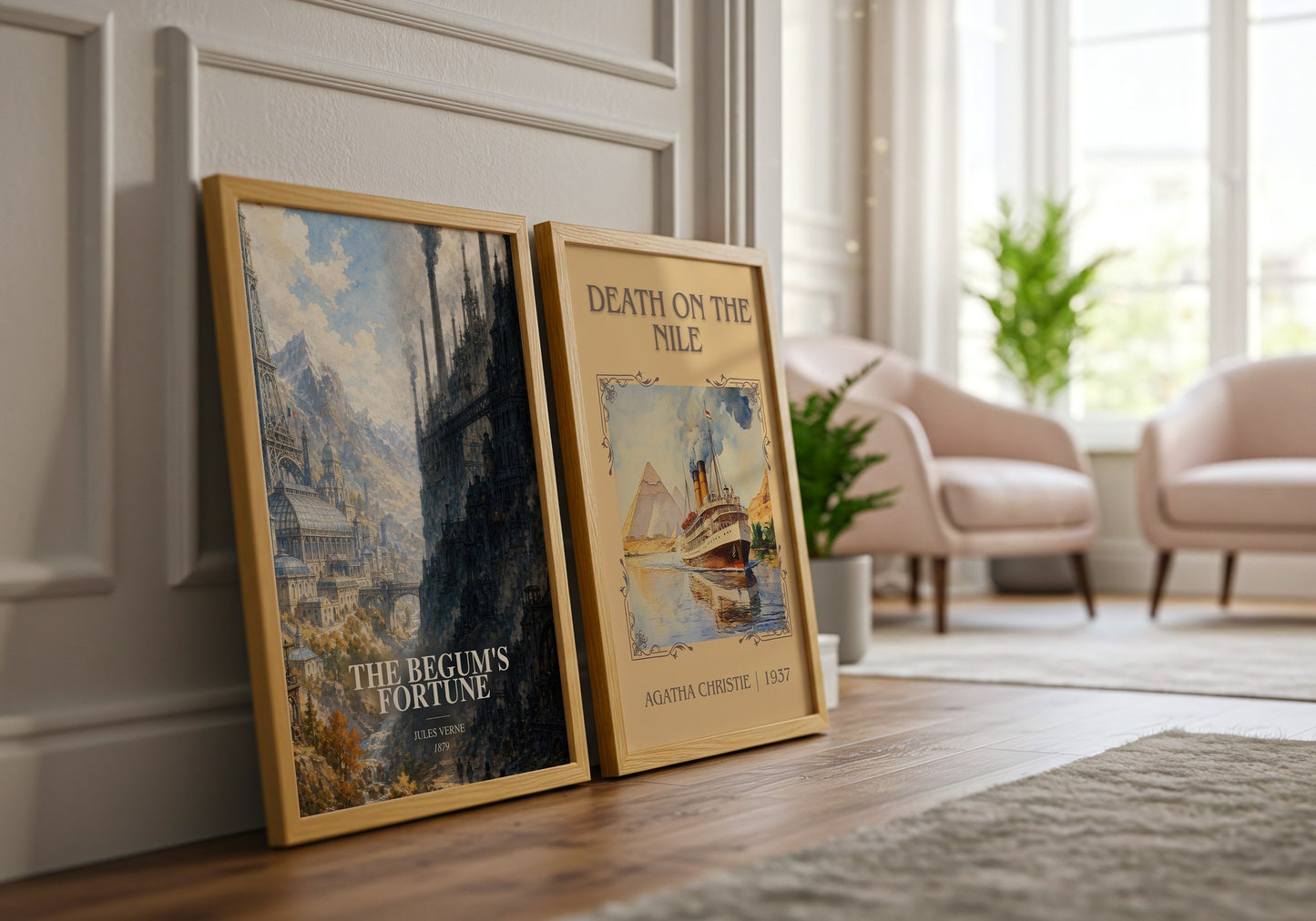 The Begum'S Fortune watercolour print framed by window – literary home decor