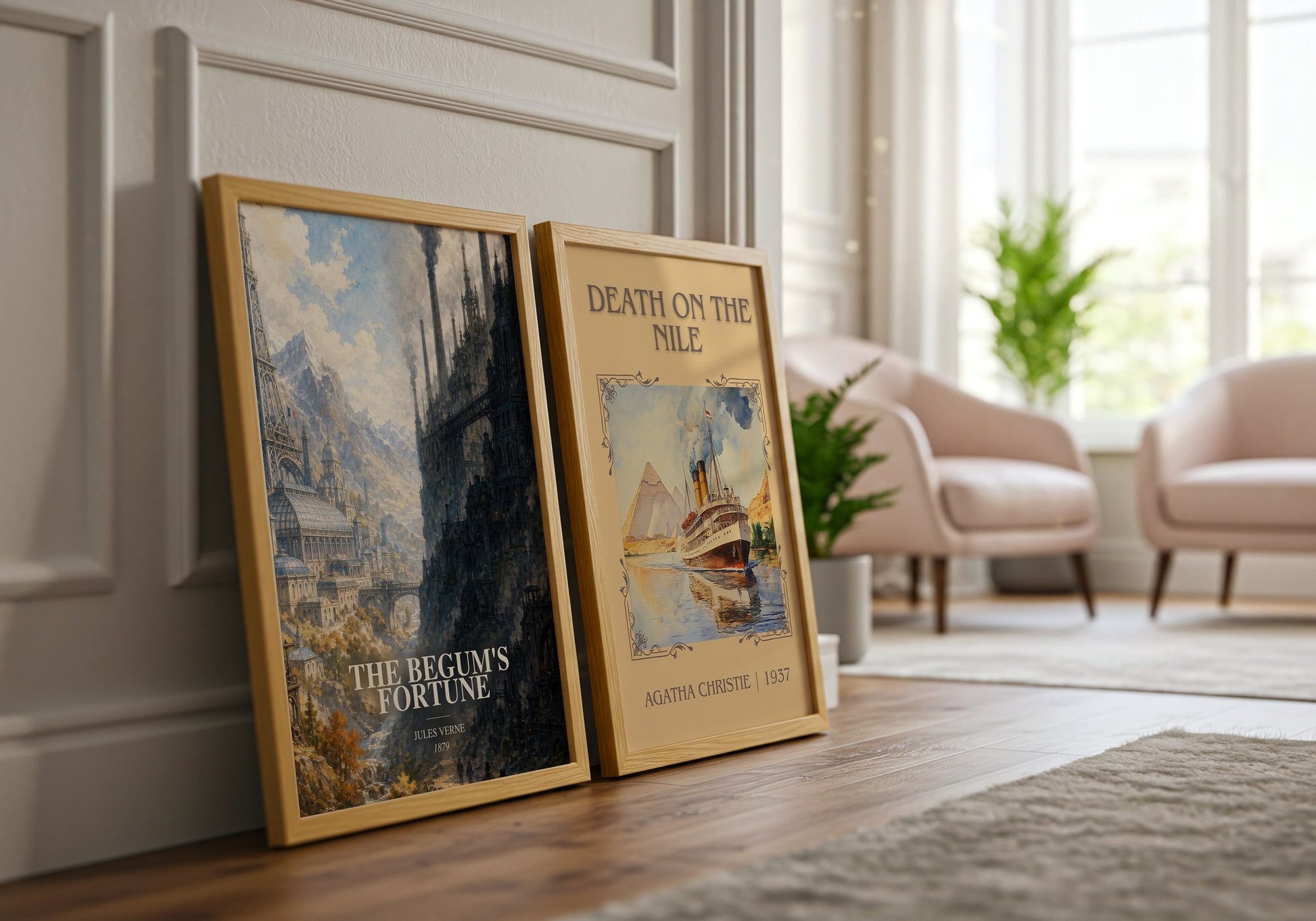 The Begum'S Fortune watercolour print framed by window – literary home decor