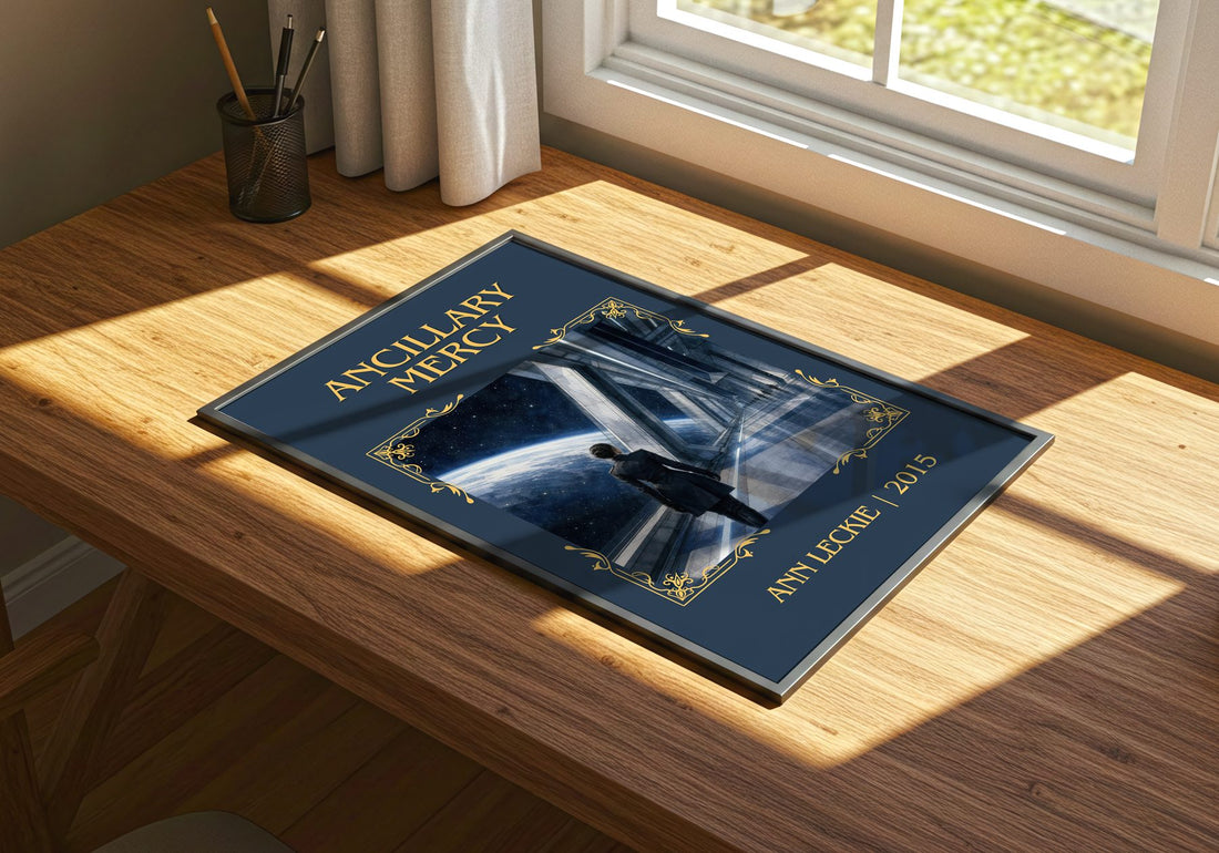 Ancillary Mercy Classic Book Art Print by Ann Leckie – print on a sunlit desk