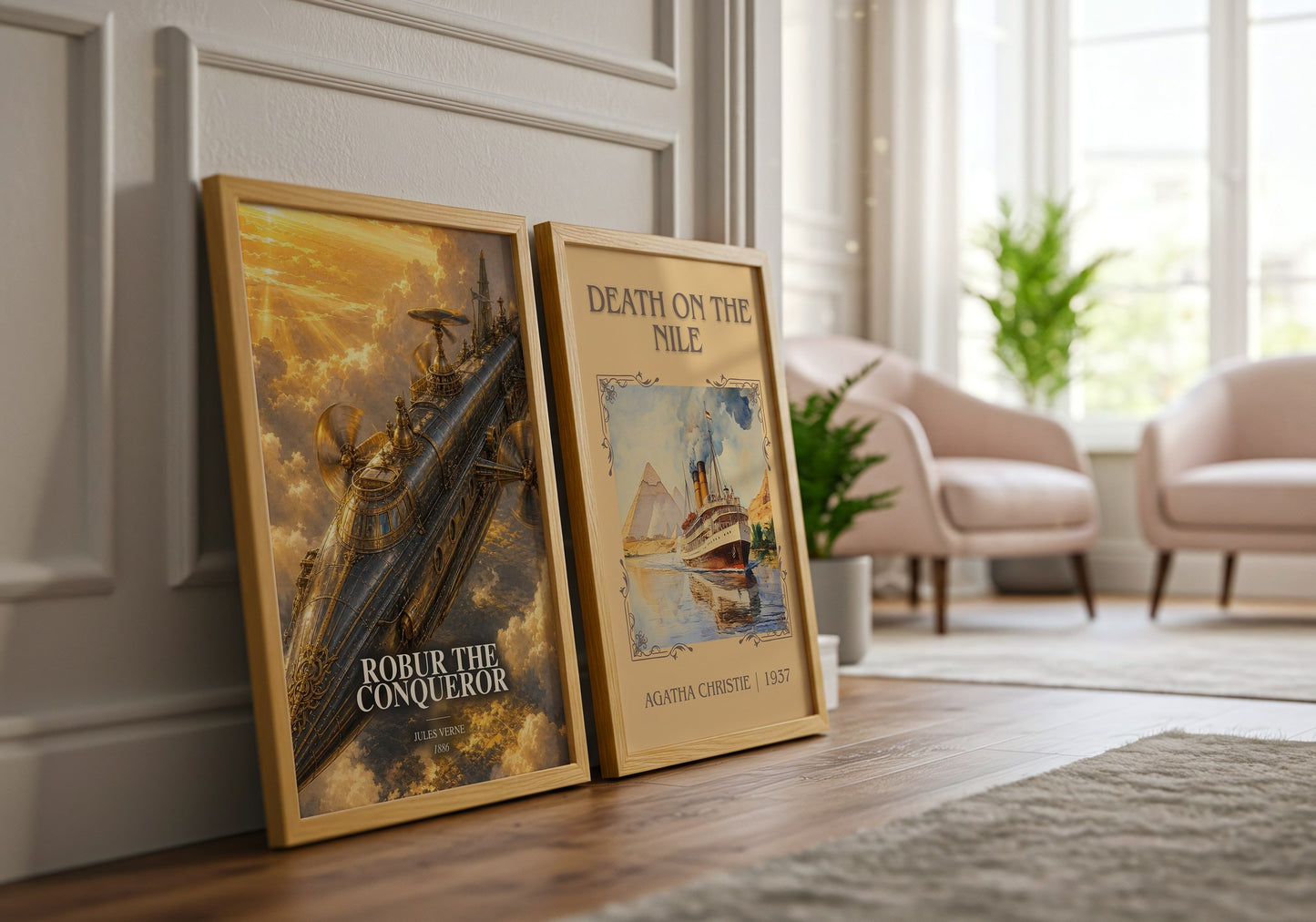 Robur The Conqueror watercolour print framed by window – literary home decor