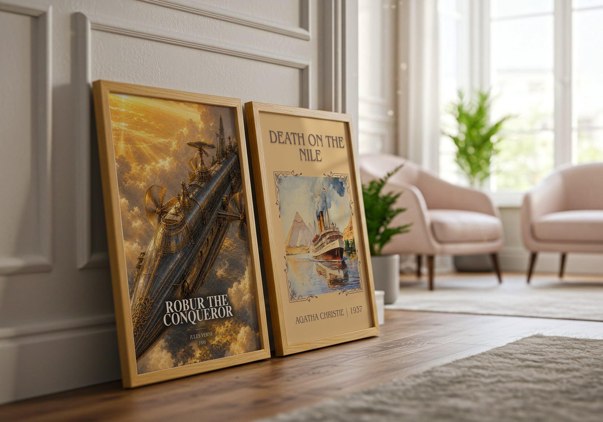 Robur The Conqueror watercolour print framed by window – literary home decor