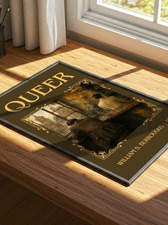 Queer Classic Book Art Print by William S. Burroughs – print on a sunlit desk
