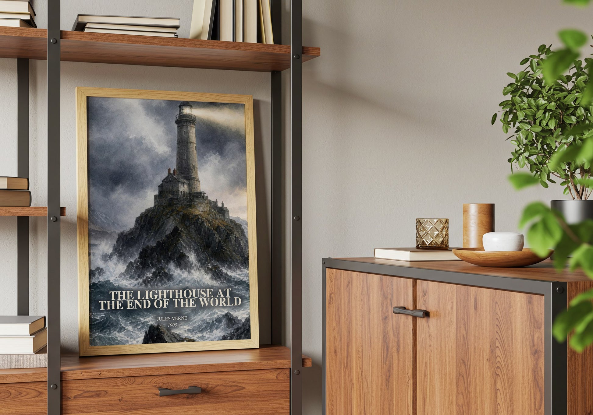 The Lighthouse At The End Of The World book watercolour illustration paper finish options – matte satin gloss