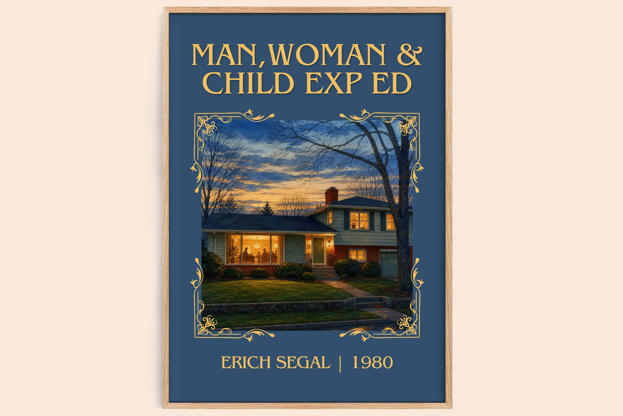 Man,woman & Child Exp Ed Classic Book Art Print by Erich Segal