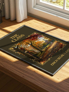 The class Classic Book Art Print by Erich Segal – print on a sunlit desk