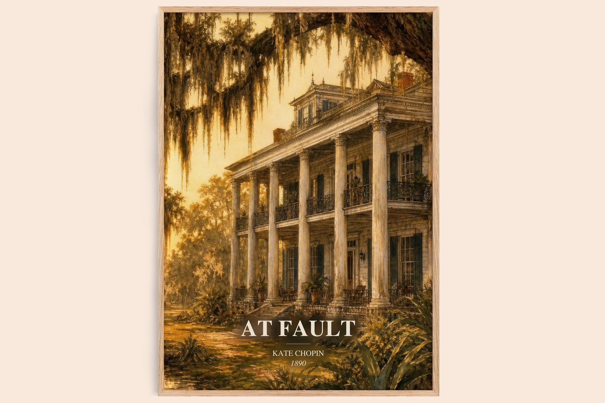 At Fault watercolour book poster by Kate Chopin – framed literary art print