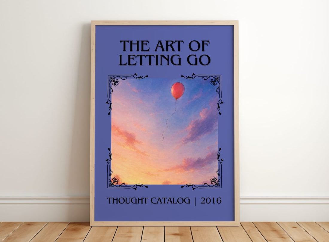 The Art of Letting Go Classic Book Art Print by Thought Catalog – framed print leaning on a wooden floor