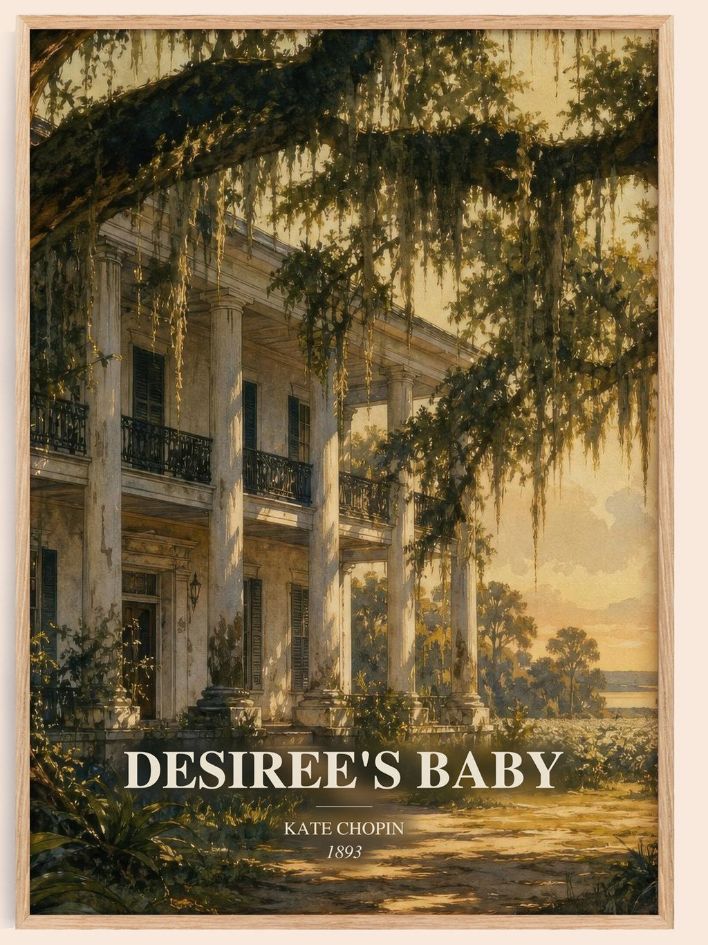 Desiree'S Baby watercolour book poster by Kate Chopin – framed literary art print
