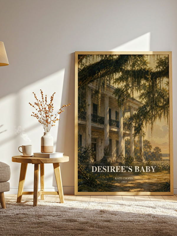 Desiree'S Baby watercolour print in frame leaning in hallway – literary fiction wall art