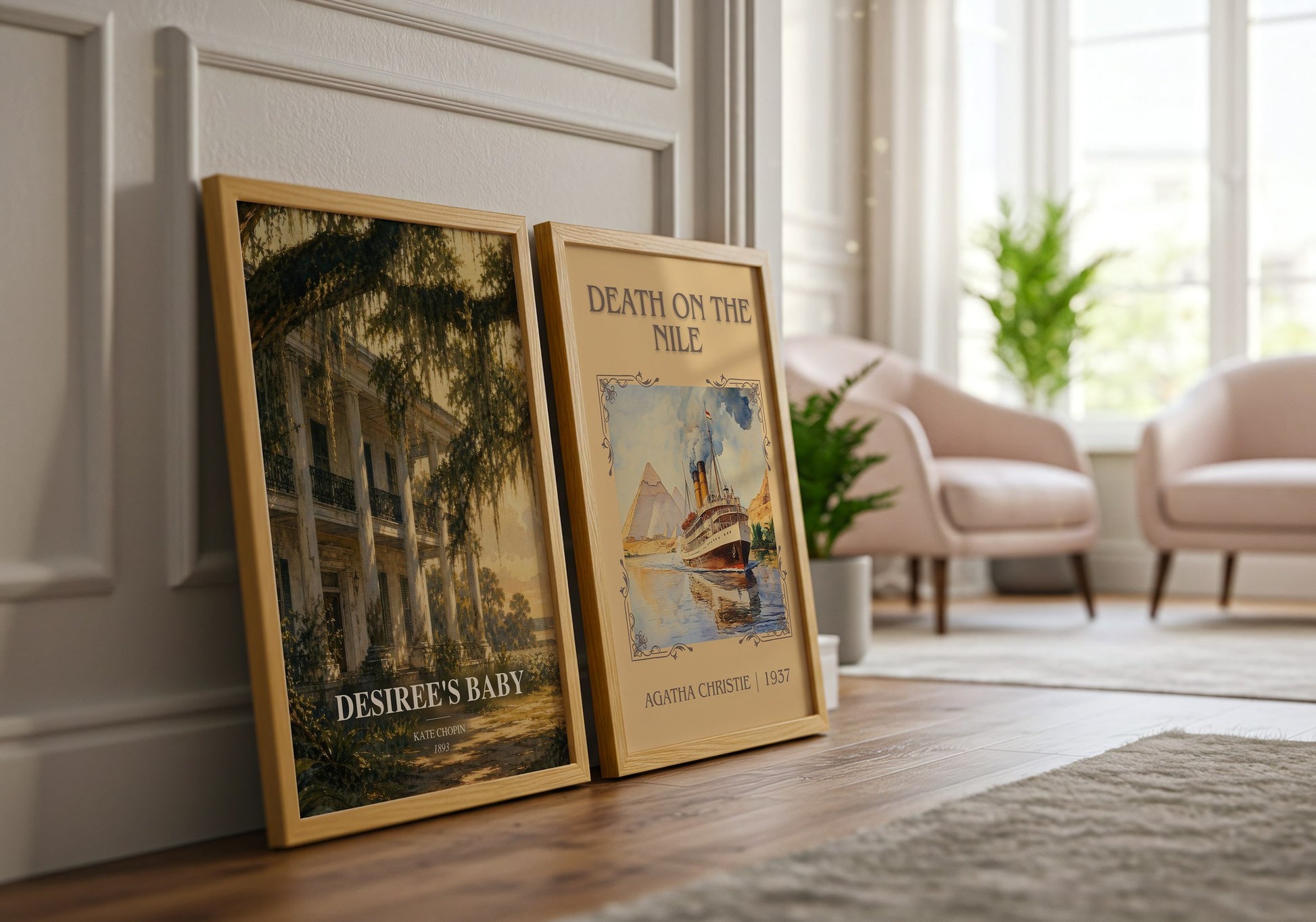 Desiree'S Baby watercolour print framed by window – literary home decor