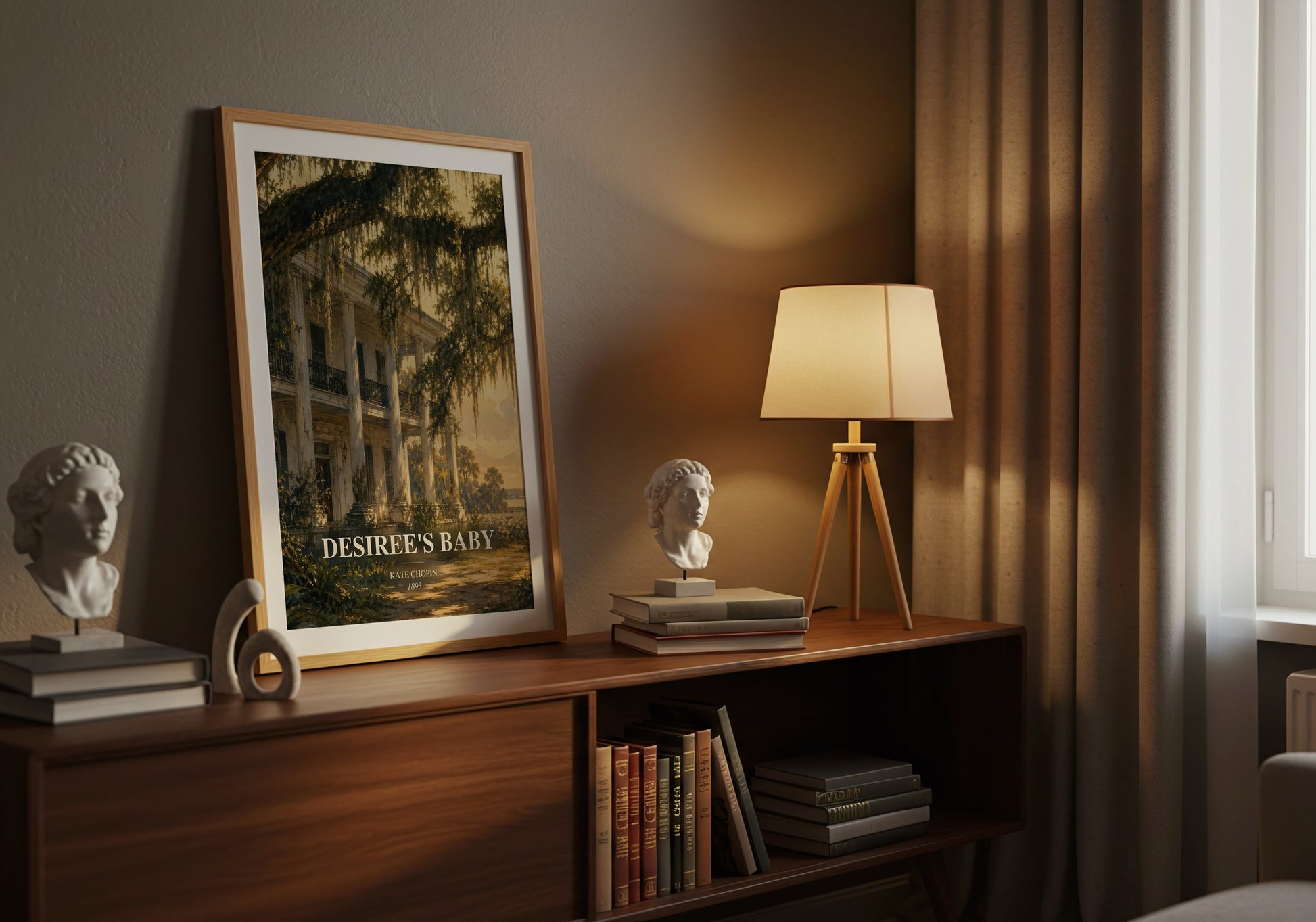 Desiree'S Baby watercolour print on bookshelf – Kate Chopin fan gift