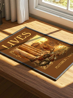 Lives Classic Book Art Print by Plutarch – print on a sunlit desk