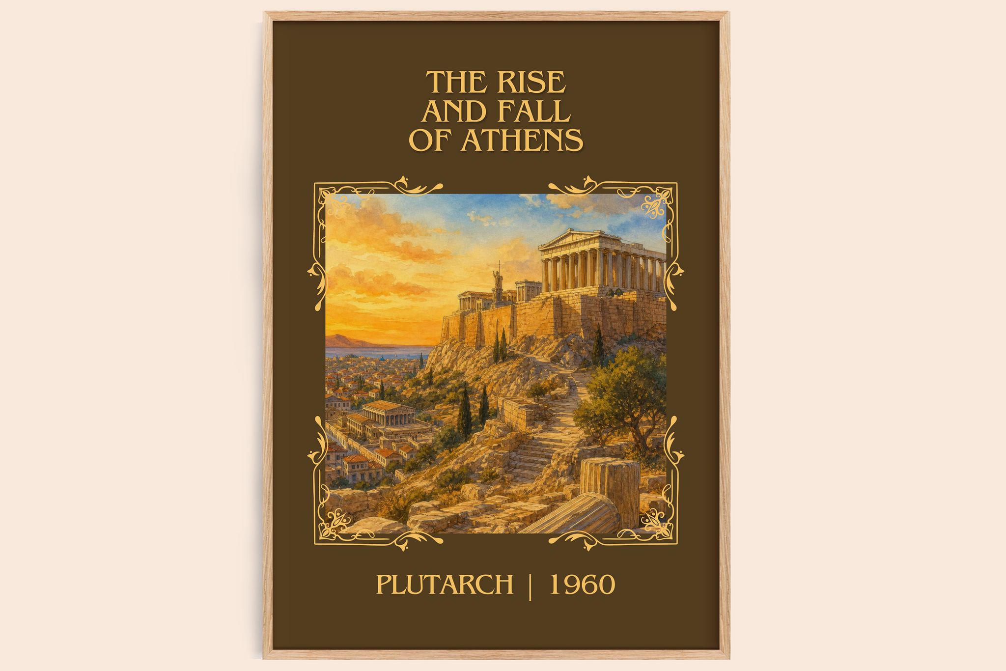 The rise and fall of Athens Classic Book Art Print by Plutarch