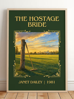 The Hostage Bride Classic Book Art Print by Janet Dailey – framed print leaning on a wooden floor