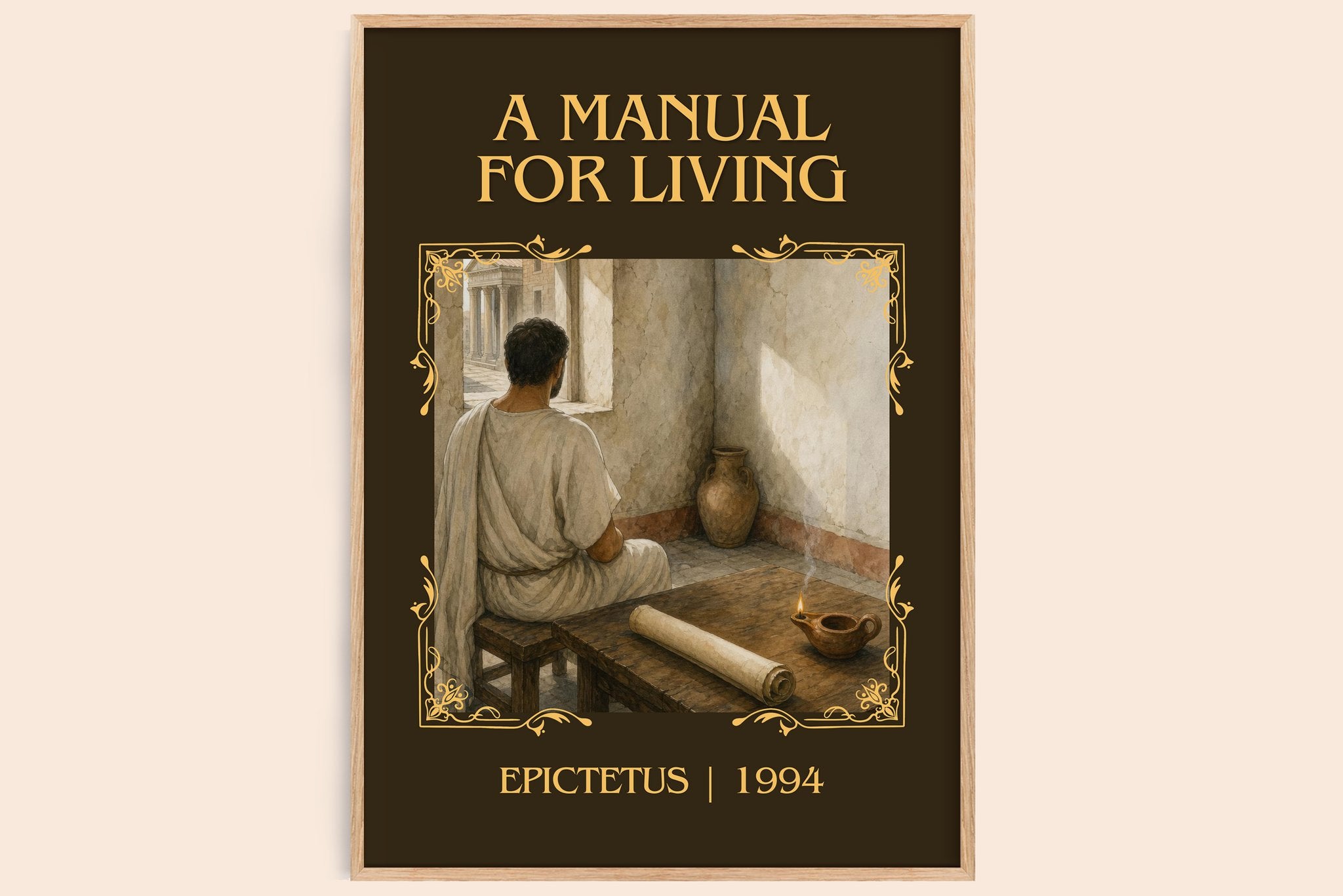 A manual for living Classic Book Art Print by Epictetus