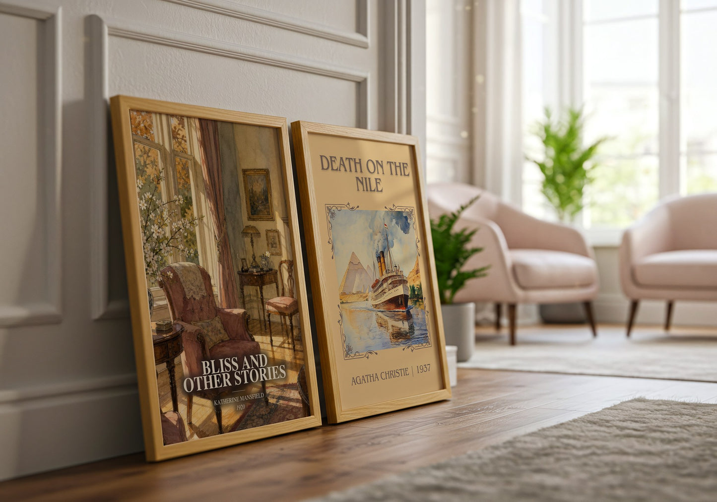Bliss And Other Stories watercolour print framed by window – literary home decor