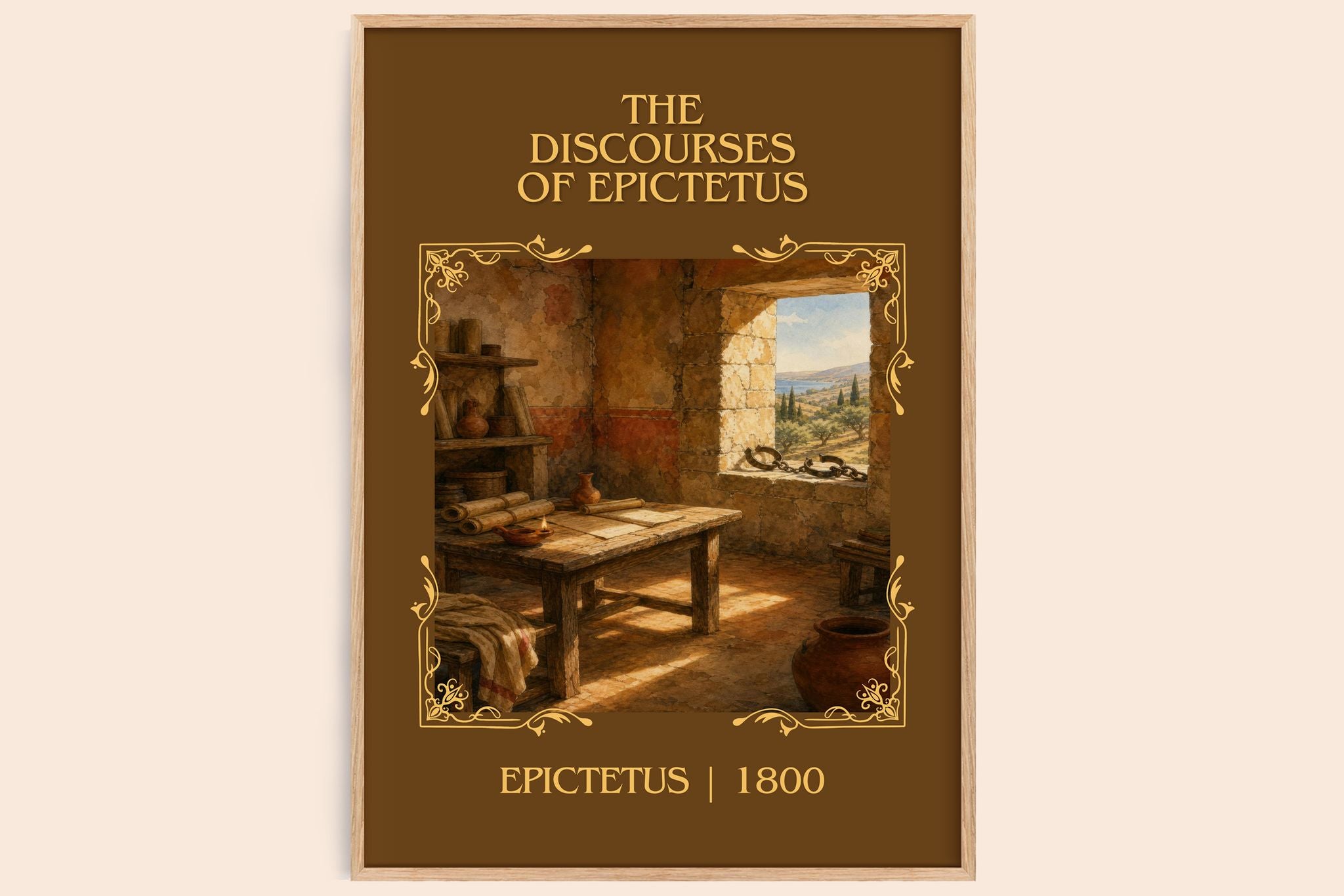 The discourses of Epictetus Classic Book Art Print by Epictetus