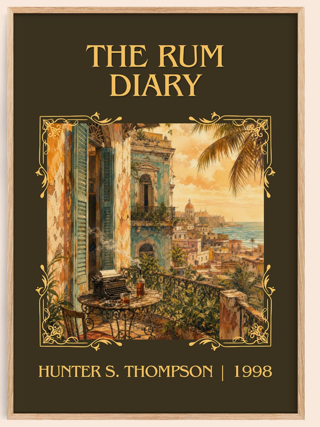 The Rum Diary Classic Book Art Print by Hunter S. Thompson – book poster