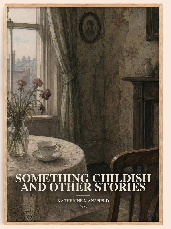 Something Childish And Other Stories watercolour book poster by Katherine Mansfield – framed literary art print