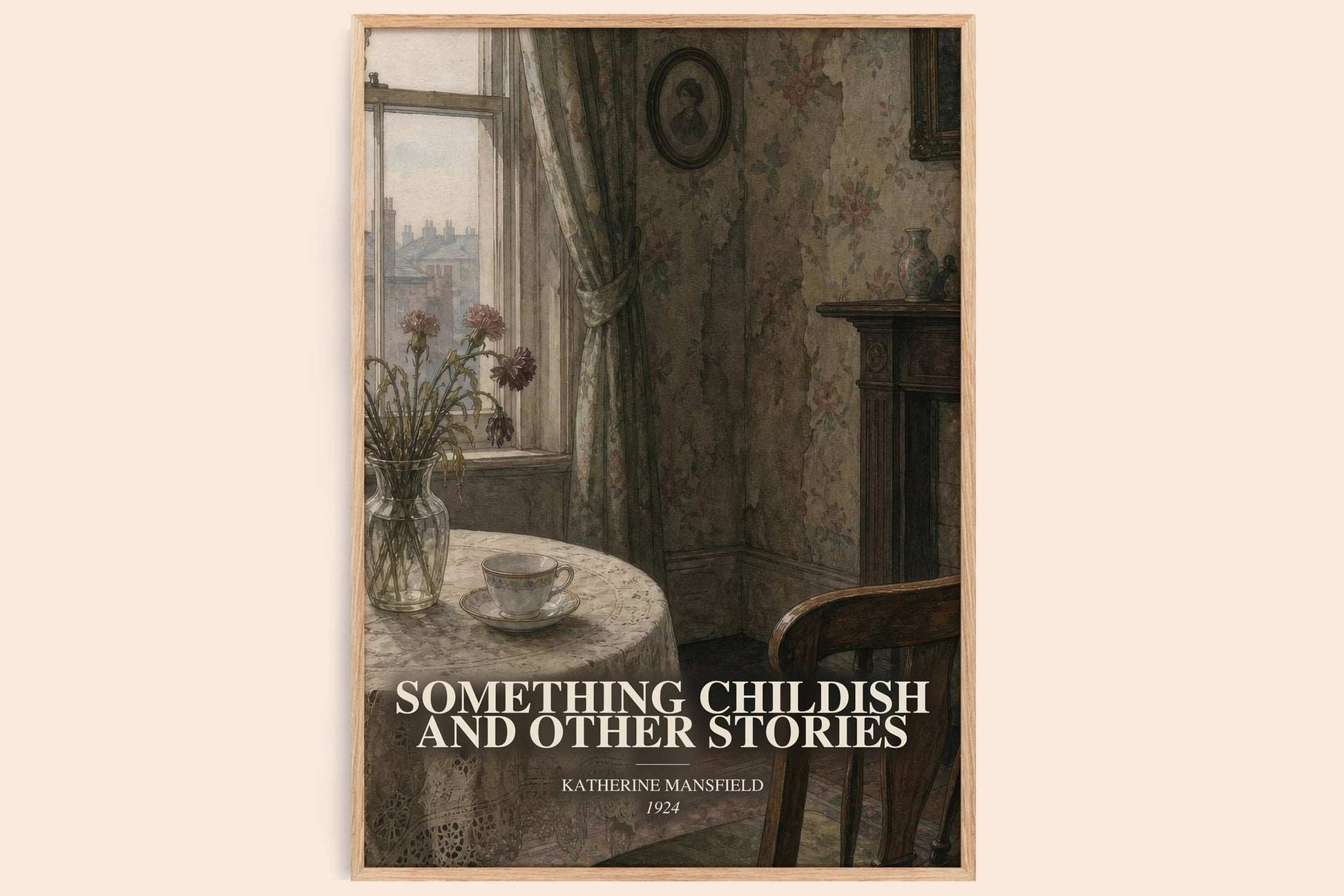 Something Childish And Other Stories watercolour book poster by Katherine Mansfield – framed literary art print