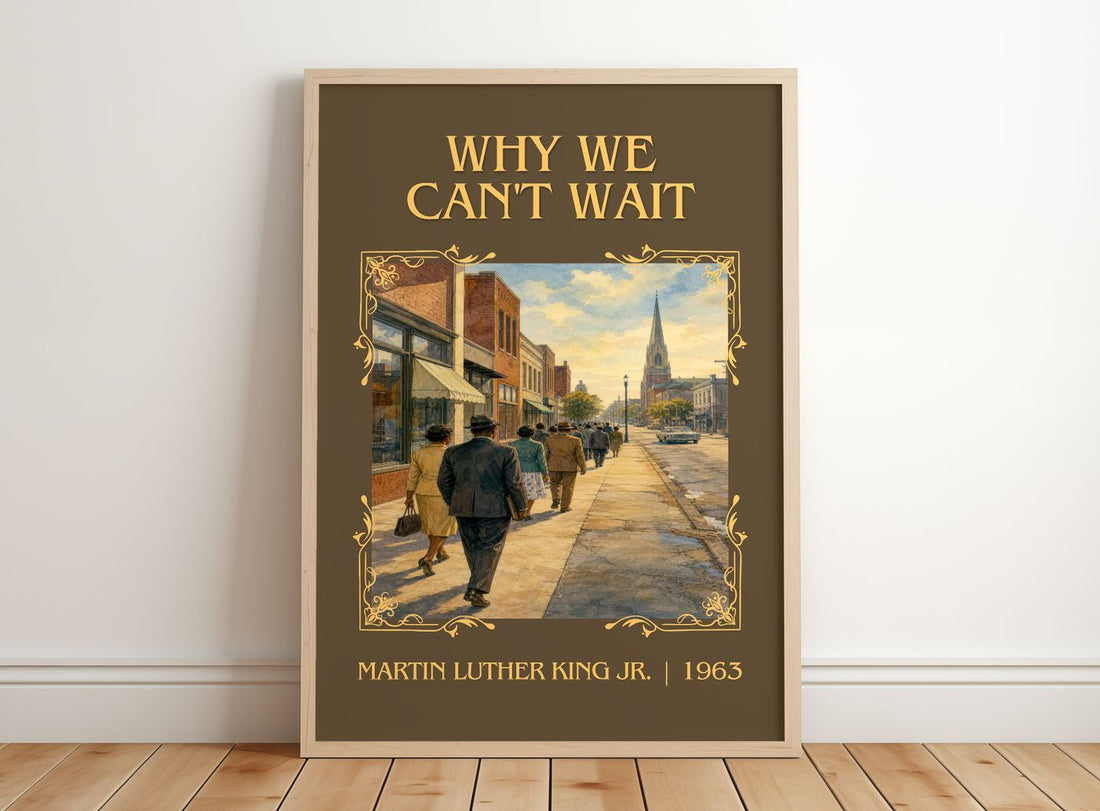 Why We Can't Wait Classic Book Art Print by Martin Luther King Jr. – framed print leaning on a wooden floor