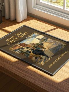 Why We Can't Wait Classic Book Art Print by Martin Luther King Jr. – print on a sunlit desk